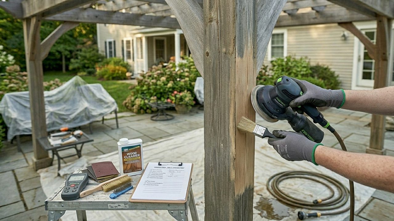 Pergola surface prep Georgetown TX